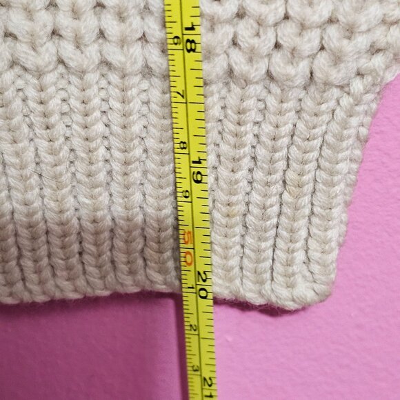 Vintage Kerrybrooke Sears Zephyr Wool Beige Cable Knit Cardigan Sweater Button - Picture 8 of 16